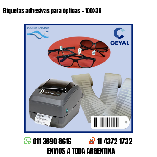 Etiquetas adhesivas para ópticas – 100X35