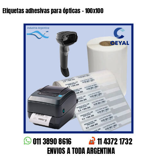 Etiquetas adhesivas para ópticas – 100×100