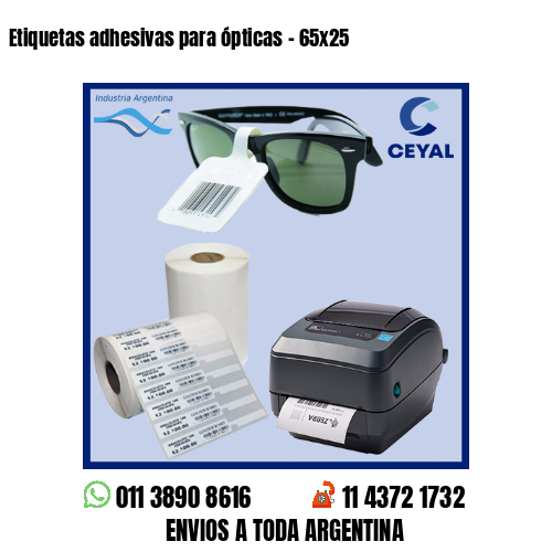 Etiquetas adhesivas para ópticas – 65×25