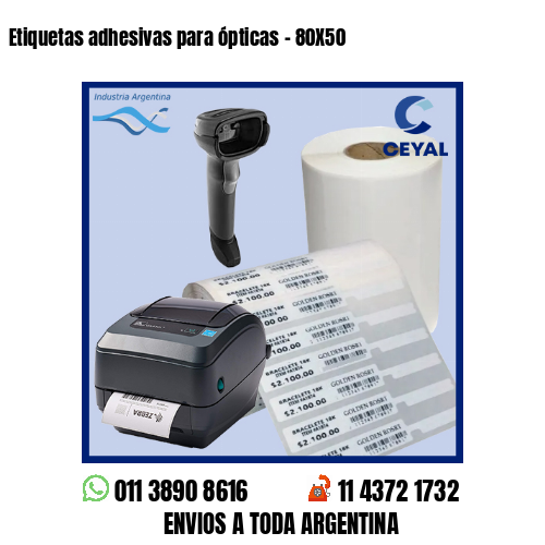 Etiquetas adhesivas para ópticas – 80X50