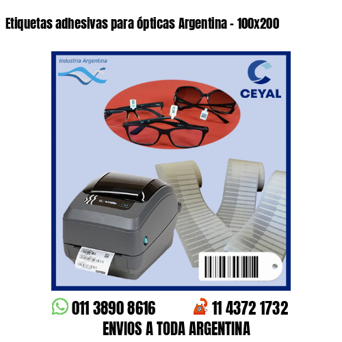 Etiquetas adhesivas para ópticas Argentina – 100×200