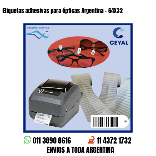 Etiquetas adhesivas para ópticas Argentina – 64X32