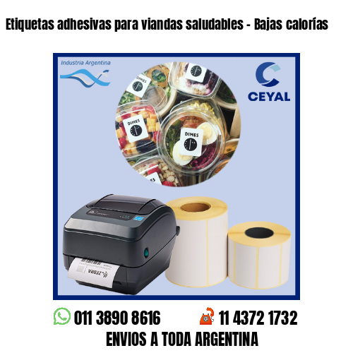 Etiquetas adhesivas para viandas saludables – Bajas calorías