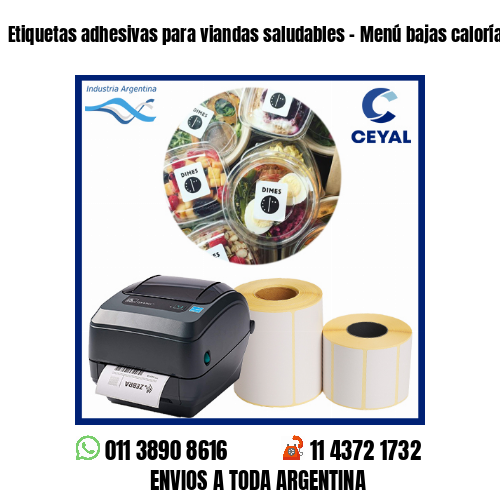 Etiquetas adhesivas para viandas saludables – Menú bajas calorías