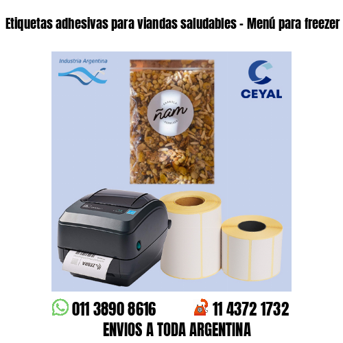 Etiquetas adhesivas para viandas saludables – Menú para freezer
