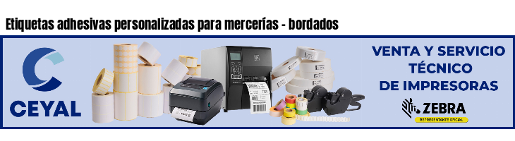 Etiquetas adhesivas personalizadas para mercerías - bordados