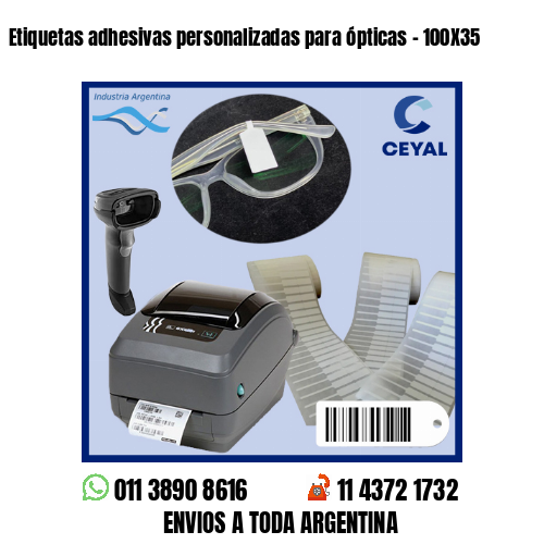Etiquetas adhesivas personalizadas para ópticas – 100X35