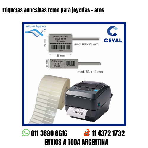 Etiquetas adhesivas remo para joyerías – aros