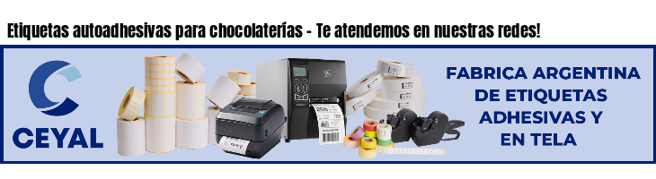 Etiquetas autoadhesivas para chocolaterías - Te atendemos en nuestras redes!