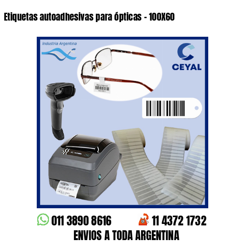 Etiquetas autoadhesivas para ópticas – 100X60