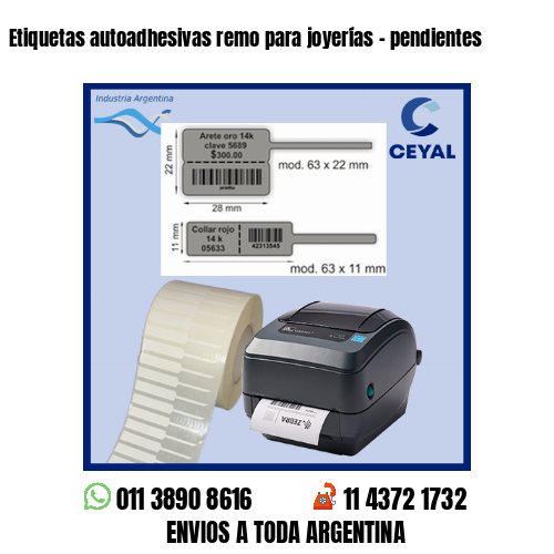 Etiquetas autoadhesivas remo para joyerías – pendientes