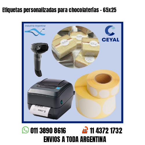 Etiquetas personalizadas para chocolaterías – 65×25