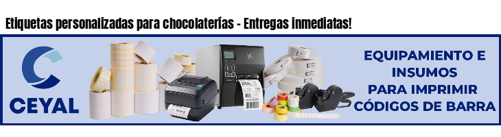 Etiquetas personalizadas para chocolaterías - Entregas inmediatas!