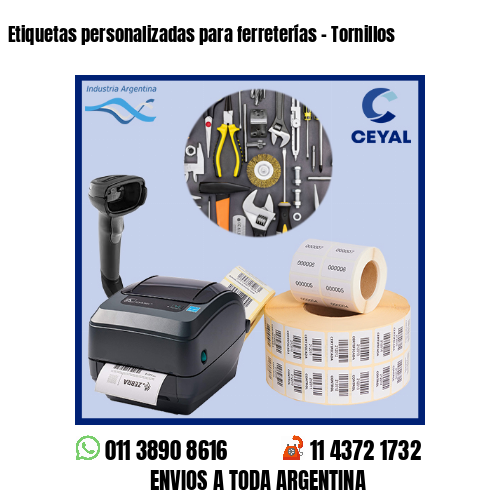 Etiquetas personalizadas para ferreterías – Tornillos