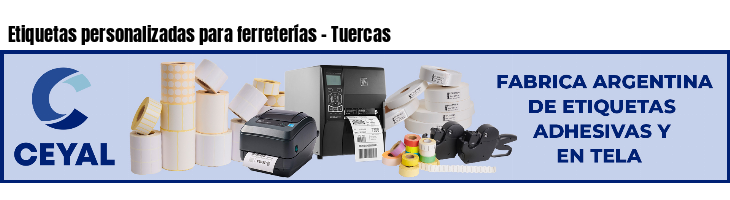 Etiquetas personalizadas para ferreterías - Tuercas