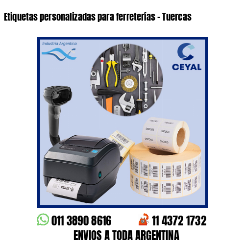 Etiquetas personalizadas para ferreterías – Tuercas