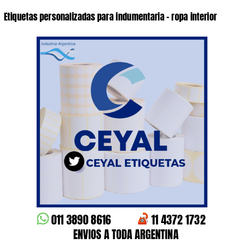Etiquetas personalizadas para indumentaria - ropa interior