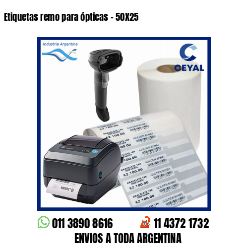 Etiquetas remo para ópticas – 50X25