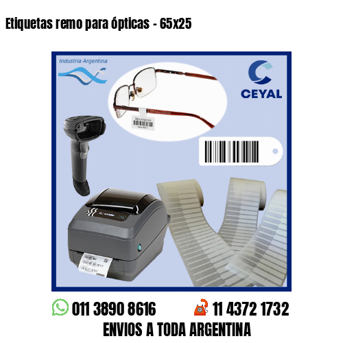 Etiquetas remo para ópticas – 65×25