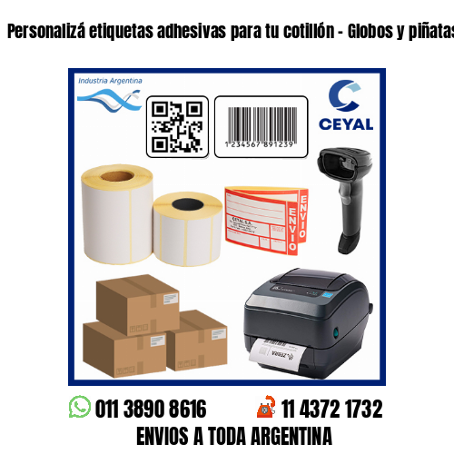 Personalizá etiquetas adhesivas para tu cotillón – Globos y piñatas