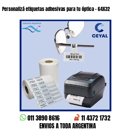 Personalizá etiquetas adhesivas para tu óptica – 64X32