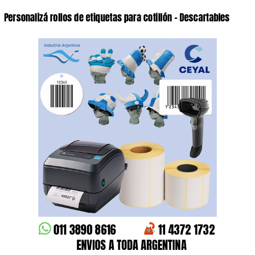Personalizá rollos de etiquetas para cotillón – Descartables