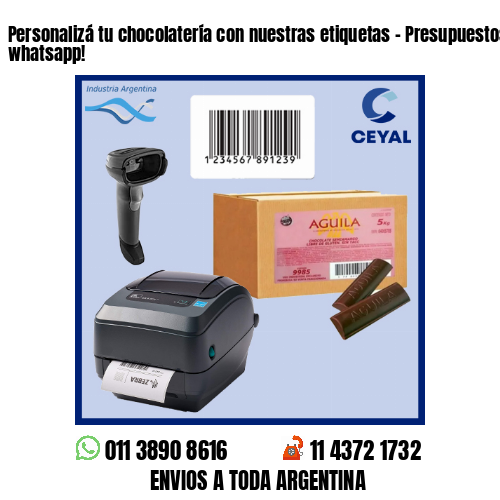 Personalizá tu chocolatería con nuestras etiquetas – Presupuestos por whatsapp!