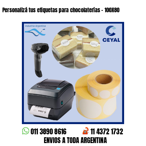 Personalizá tus etiquetas para chocolaterías – 100X80