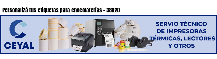 Personalizá tus etiquetas para chocolaterías - 38X20