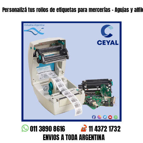 Personalizá tus rollos de etiquetas para mercerías – Agujas y alfileres