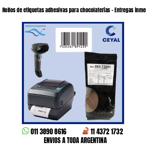 Rollos de etiquetas adhesivas para chocolaterías – Entregas inmediatas!