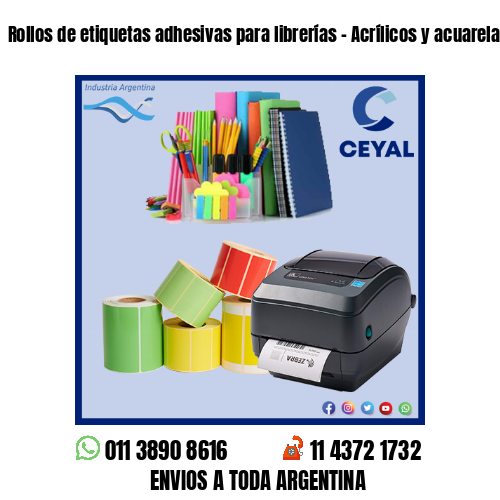 Rollos de etiquetas adhesivas para librerías – Acrílicos y acuarelas