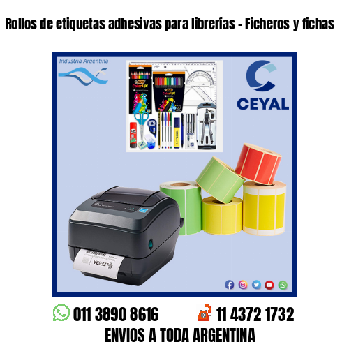 Rollos de etiquetas adhesivas para librerías – Ficheros y fichas