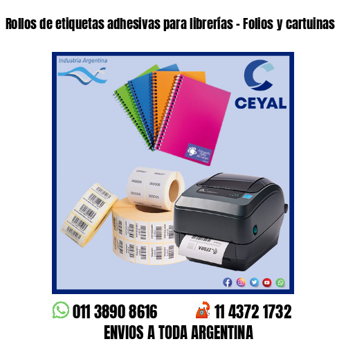 Rollos de etiquetas adhesivas para librerías – Folios y cartuinas