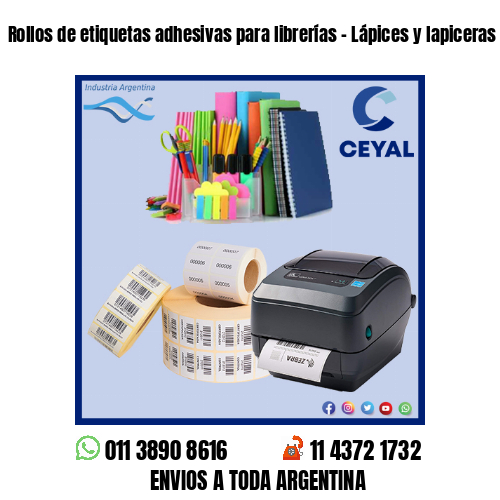 Rollos de etiquetas adhesivas para librerías – Lápices y lapiceras