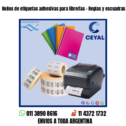 Rollos de etiquetas adhesivas para librerías – Reglas y escuadras