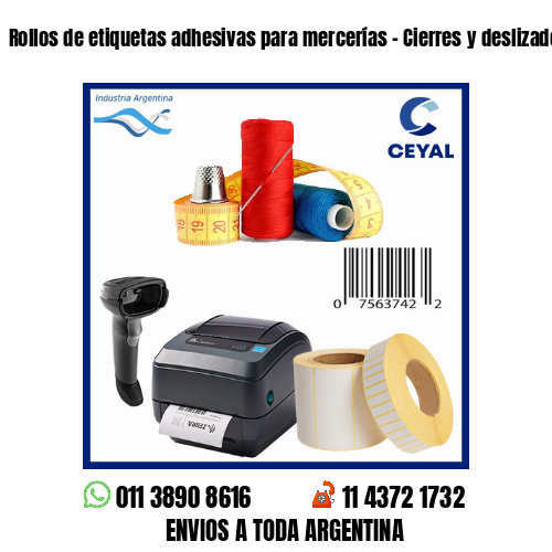 Rollos de etiquetas adhesivas para mercerías – Cierres y deslizadores