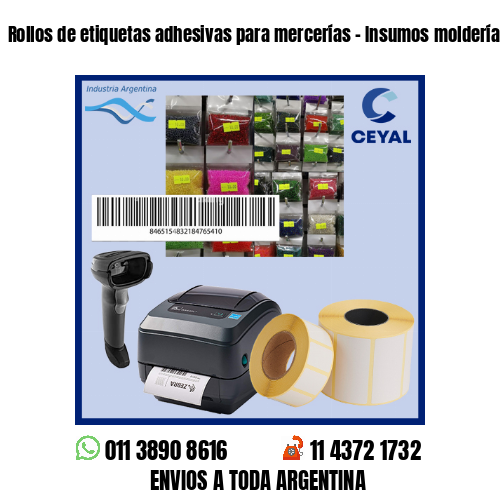 Rollos de etiquetas adhesivas para mercerías – Insumos moldería