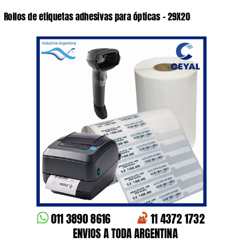 Rollos de etiquetas adhesivas para ópticas – 29X20