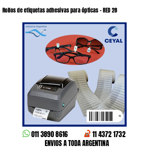 Rollos de etiquetas adhesivas para ópticas – RED 28
