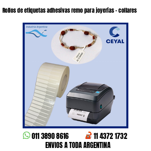 Rollos de etiquetas adhesivas remo para joyerías – collares