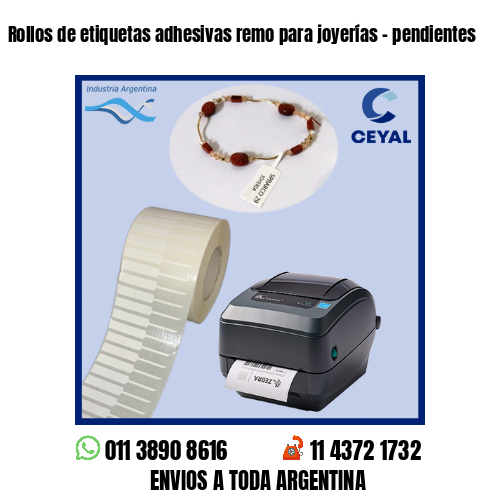 Rollos de etiquetas adhesivas remo para joyerías – pendientes