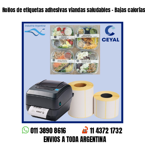 Rollos de etiquetas adhesivas viandas saludables – Bajas calorías