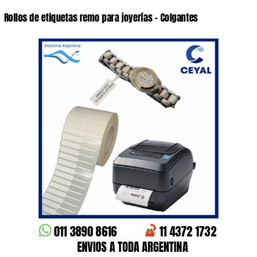 Rollos de etiquetas remo para joyerías – Colgantes