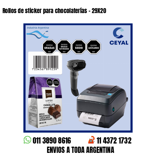 Rollos de sticker para chocolaterías – 29X20