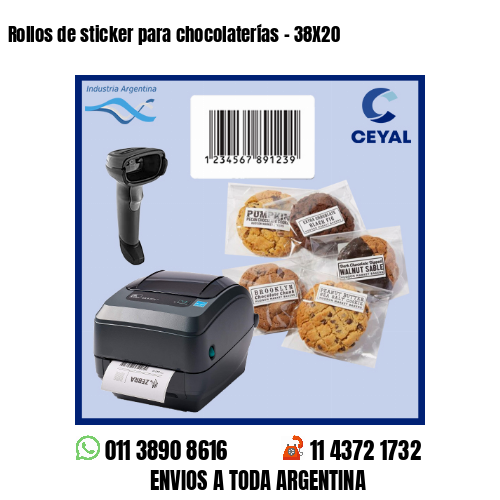 Rollos de sticker para chocolaterías – 38X20