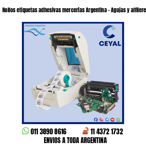 Rollos etiquetas adhesivas mercerías Argentina – Agujas y alfileres
