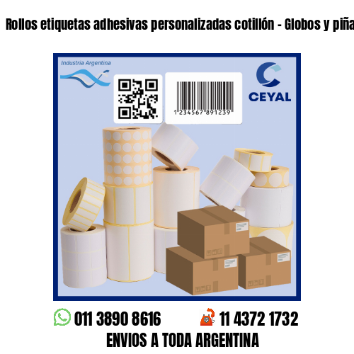 Rollos etiquetas adhesivas personalizadas cotillón – Globos y piñatas