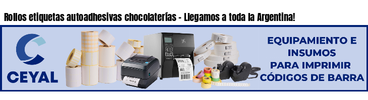 Rollos etiquetas autoadhesivas chocolaterías - Llegamos a toda la Argentina!