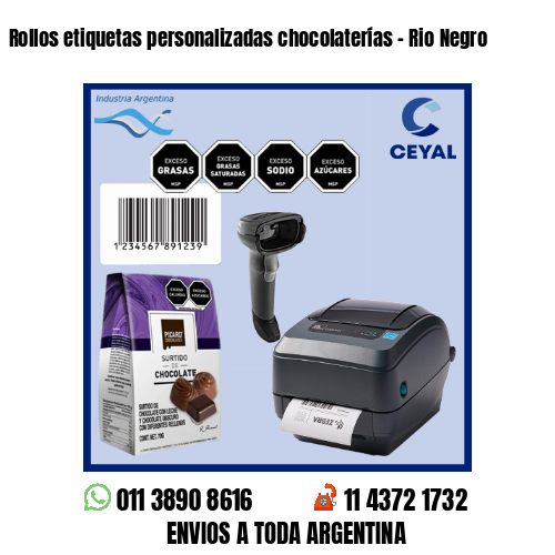 Rollos etiquetas personalizadas chocolaterías – Rio Negro